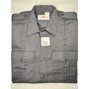 Flying Cross Valor Short Sleeve Shirt Large Dark Gray Poly Cotton Uniform Top